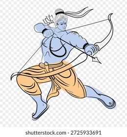Vektorgrafik von Lord Ram auf transparentem Hintergrund
