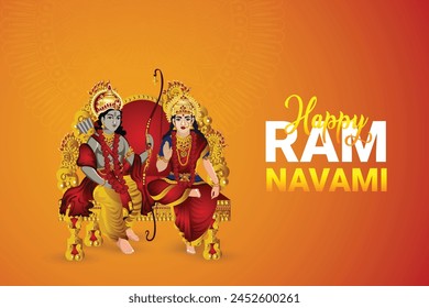 Vector illustration of lord rama for happy ram navami celebration