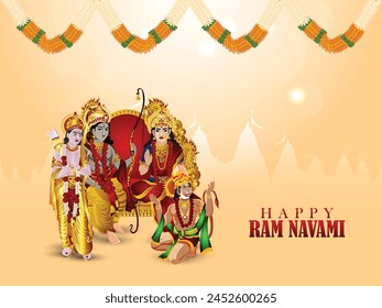 Vector illustration of lord rama for happy ram navami celebration