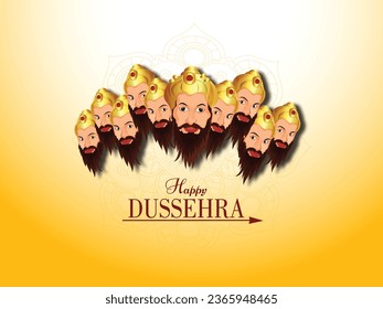 Vector illustration of lord rama killed king ravan for happy dussehra