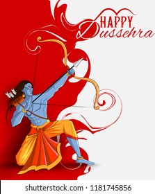 vector illustration of Lord Rama killing Ravana in Happy Dussehra festival of India