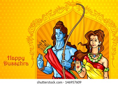 vector illustration of Lord Rama and Sita