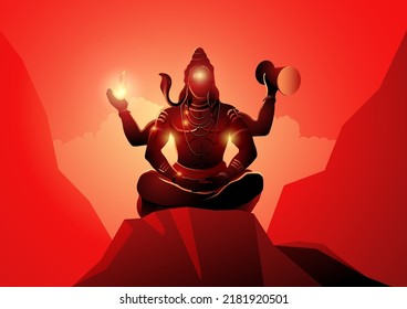 Vector illustration of Lord Shiva, Indian God of Hindu for Maha Shivaratri celebration day