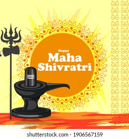 vector illustration of Lord Shiva on holy occasion of Maha Shivratri, Hindu festival of India
