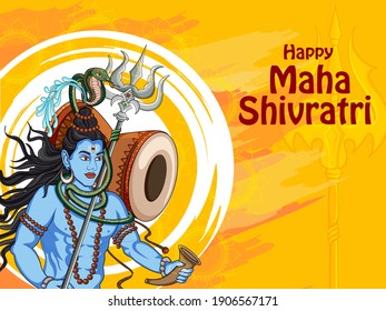 ilustración vectorial de Shiva en la sagrada ocasión de Maha Shivratri, festival hindú de la India