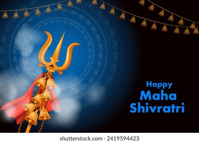 vector illustration of Lord Shiva on holy occasion of Maha Shivratri, Hindu festival of India