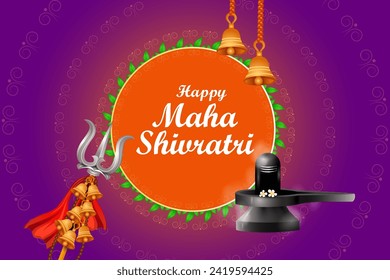 vector illustration of Lord Shiva on holy occasion of Maha Shivratri, Hindu festival of India