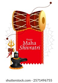 vector illustration of Lord Shiva on holy ocassion of Maha Shivratri, Hindu festival of India