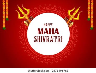 vector illustration of Lord Shiva on holy ocassion of Maha Shivratri, Hindu festival of India