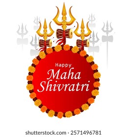 vector illustration of Lord Shiva on holy ocassion of Maha Shivratri, Hindu festival of India