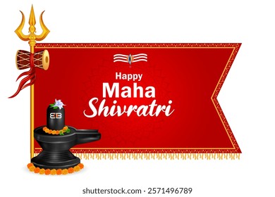vector illustration of Lord Shiva on holy ocassion of Maha Shivratri, Hindu festival of India