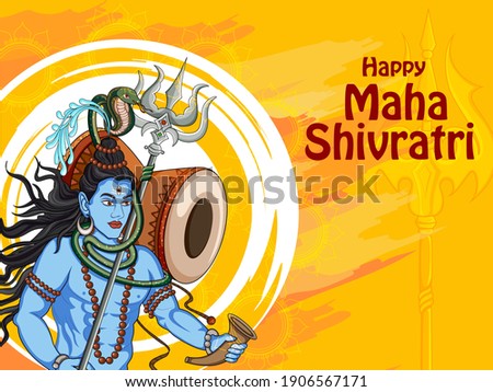 vector illustration of Lord Shiva on holy occasion of Maha Shivratri, Hindu festival of India