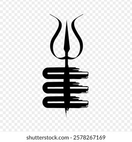 Vector illustration of Lord Shiva symbol on transparent background