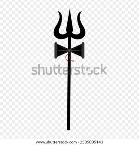 Vector illustration of Lord Shiva Trident on transparent background