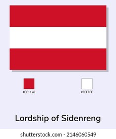 Vector Illustration of Lordship of Sidenreng flag isolated on light blue background.  As close as possible to the original. ready to use, easy to edit. 
