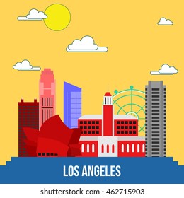 Vector illustration of Los Angeles skyline. Great City Skyline