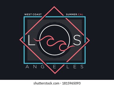 Vector Illustration Los Angeles west coast T shirt Design.Sport typography, t-shirt graphics, print, poster, banner, flyer, postcard. 