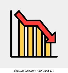 Vector illustration of loss icon in filled line style for any projects, use for website mobile app presentation