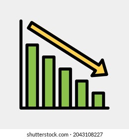 Vector illustration of loss icon in filled line style for any projects, use for website mobile app presentation