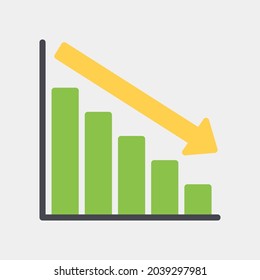 Vector illustration of loss icon in flat style for any projects, use for website mobile app presentation