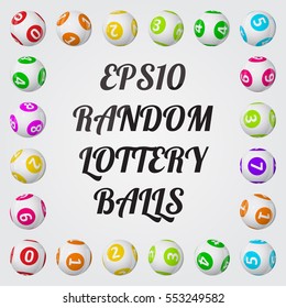 vector illustration of lottery balls.