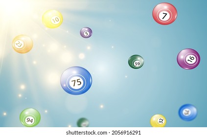 Vector illustration of lottery balls. Game or drawing of number balls.