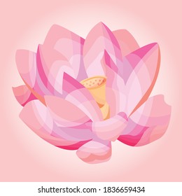 Vektorgrafik eines Lotus. Bud ist ein Symbol des Mosaiks.