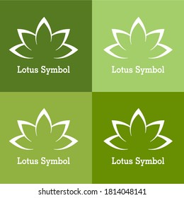 Ilustración vectorial del loto. Diseño de iconos de flor plana. Guía de salud, medicina, yoga, spa o estampilla del logotipo de belleza.