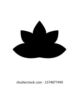 Vector illustration of lotus flower black silhouette