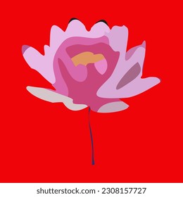 Ilustración vectorial de una flor de loto como elemento de diseño