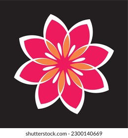 vector illustration of lotus flower graphics seen from above