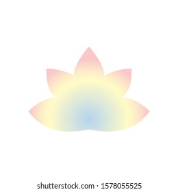 Vector illustration of lotus flower rainbow gradient silhouette