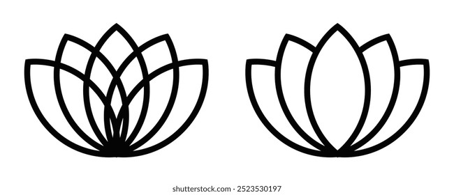 Ilustração vetorial de uma flor de lótus, simbolizando paz, harmonia e bem-estar.