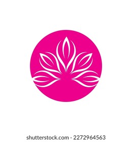 Ilustración vectorial del logotipo de diseño de flores de loto