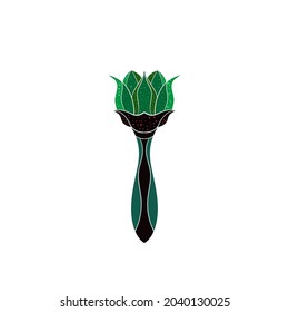 Ilustración vectorial de Lotus Spoon sobre fondo blanco.