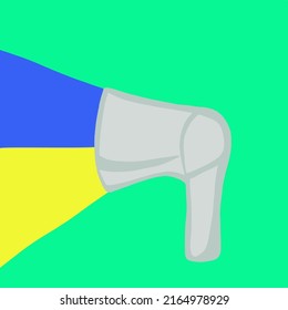 Vector illustration of a loudspeaker announcing news about Ukraine.