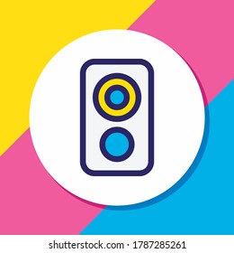 Vector illustration of loudspeaker icon colored line. Beautiful music element also can be used as amplifier icon element.