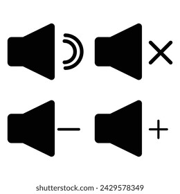 vector illustration of loudspeaker and sound reduction volume buttons