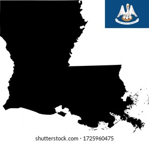 Vektorbild von Louisiana mit Flagge