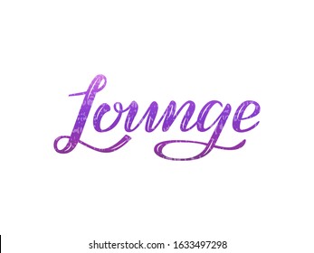 Vector Illustration Of Lounge Lettering For Banner, Leaflet, Poster, Logo, Advertisement, Price List, Web Design. Handwritten Text For Template, Signage, Billboard, Print, Flyer Of Furniture Shop