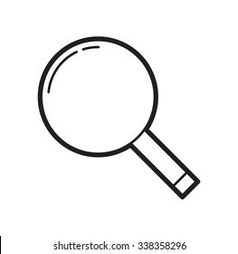 vector illustration of loupe magnify line flat icon