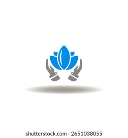 Ilustração vetorial de lótus ou flores ou folhas. Ícone de harmonia. Símbolo de bem-estar.