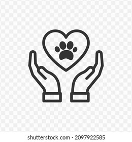 Vector illustration of love animals icon in dark color and transparent background(png).