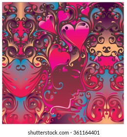 Vector illustration love and beauty for valentine greeting card