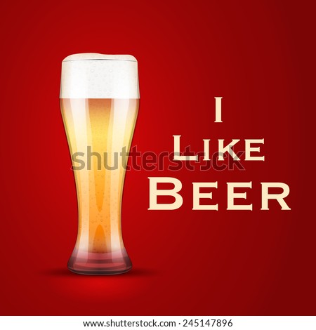 Vector Illustration I love beer. For the menu, pubs, bars and restaurants.