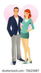 Vector illustration of love couple