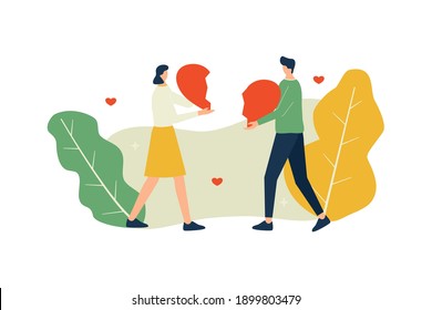 Vector illustration, love couple concept