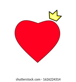 Vector illustration of love and crown