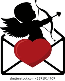 vector illustration of love, cupid of love, angel of love
