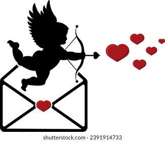 vector illustration of love, cupid of love, angel of love